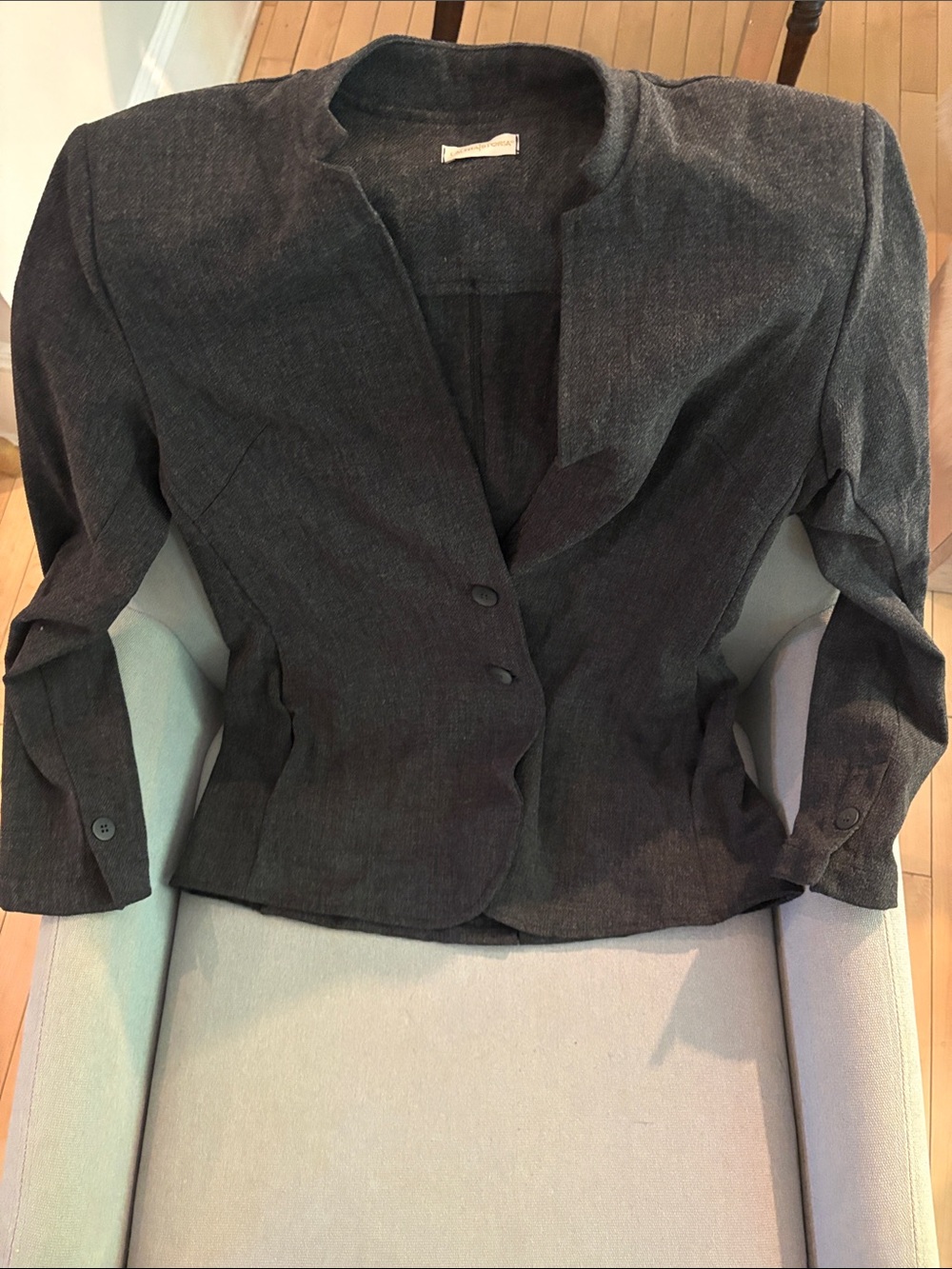 Italian Made Women's Dark Gray Tailored Blazer Jacket